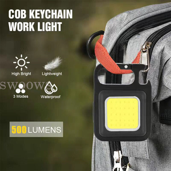 Mini Keychain LED Flashlight USB Rechargeable Cob Pocket Portable Led Work Light