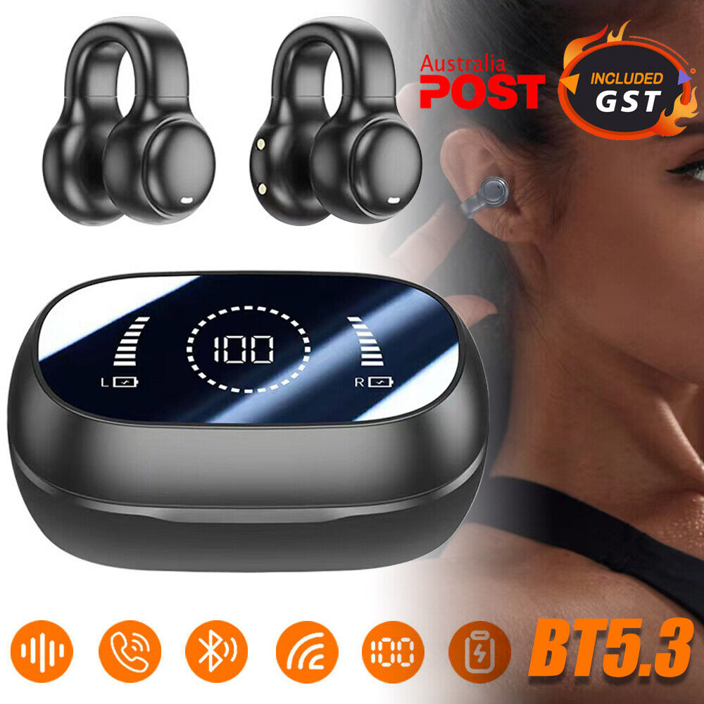 Wireless Headphones Bluetooth 5.3 Earphones Earclip Design Touch Control Headset