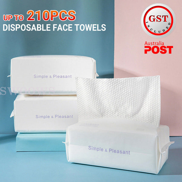 Up to 210Pcs Disposable Face Towel Cotton Makeup Cleaning Facial Napkin Wash