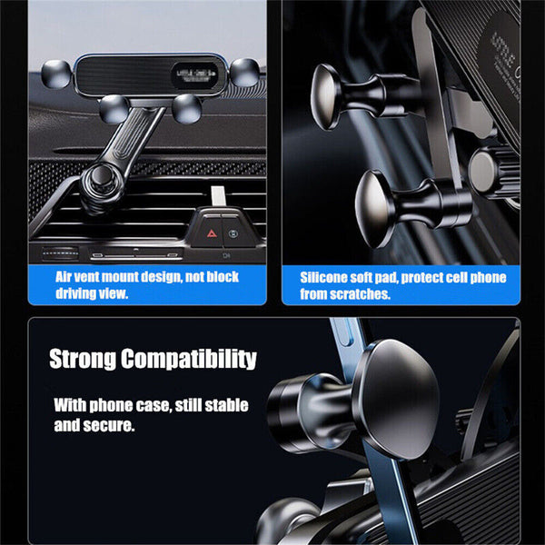 Mini Gravity Car Phone Holder Air Vent Mount for iPhone 15 14 13 Pro Max Samsung