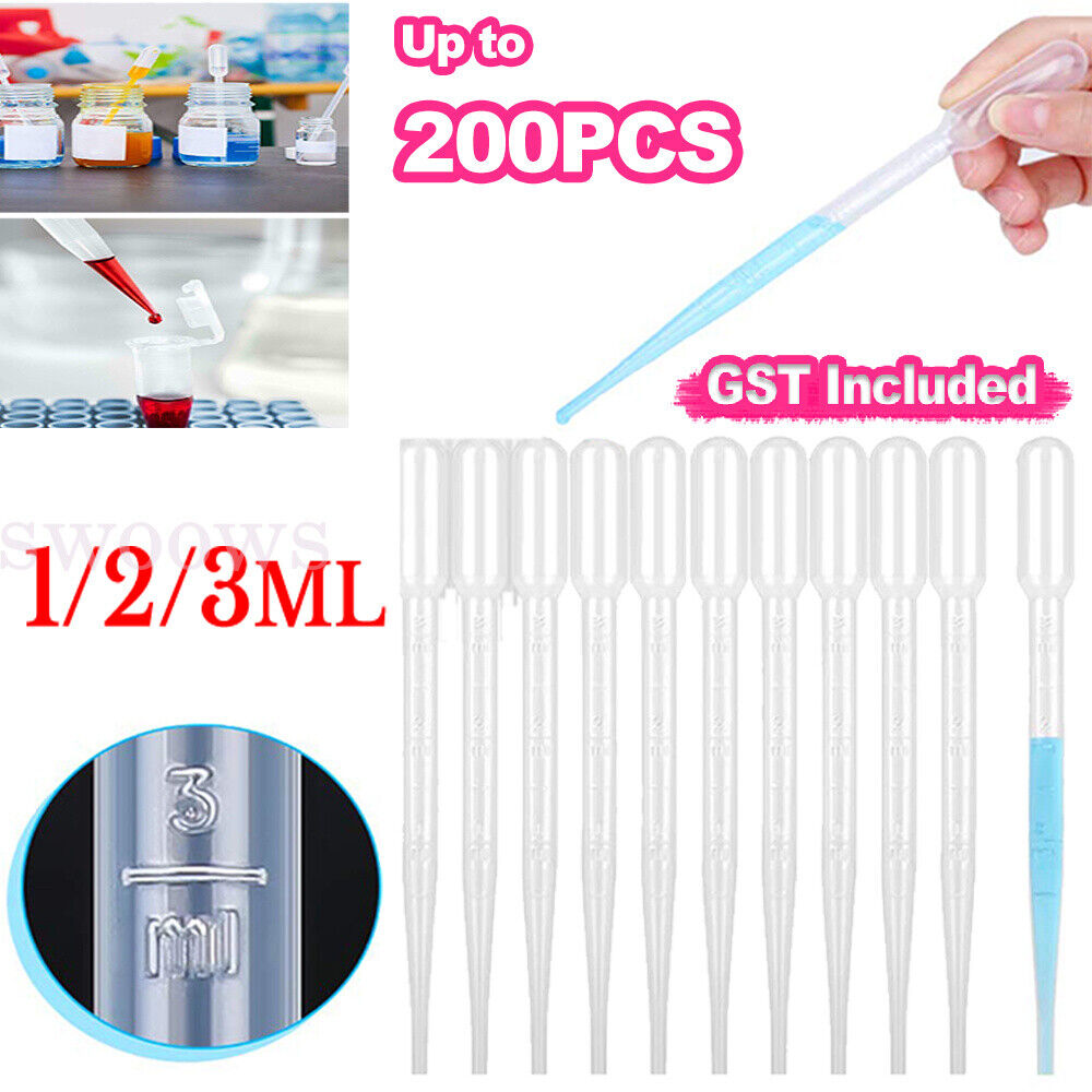 Plastic Pipettes Eye Dropper Disposable Graduated Transfer Liquid Drop Paint AU