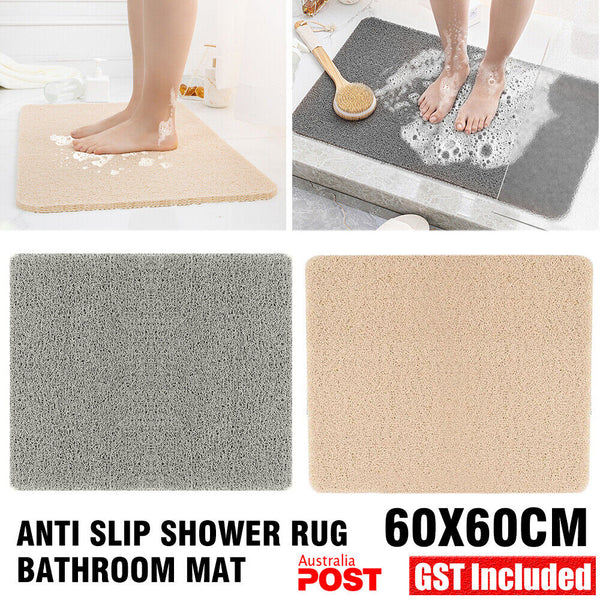 Anti Slip Loofah Shower Rug Bathroom Bath Mat Carpet Water Drains Non Slip AU