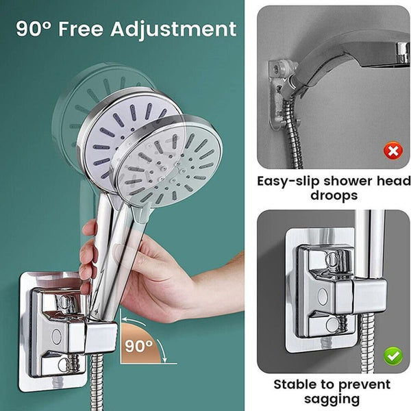 1-3x Adjustable Shower Head Holder Wall Mount Handheld Bracket Self-adhesive