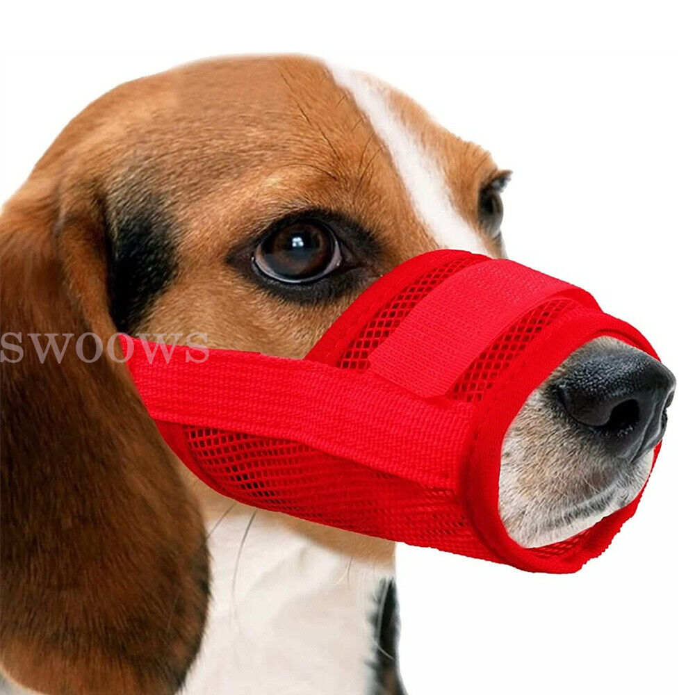 Soft Pet Dog Adjustable Stop Bark Bite Mesh Soft Mouth Muzzle Grooming Chewing