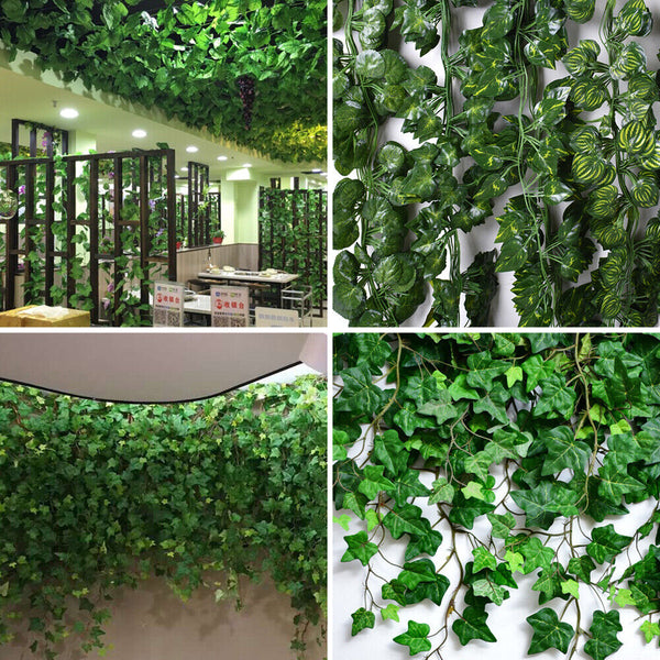 48x 2M Artificial Ivy Vine Fake Foliage Hanging Leaf Garland Plant Party Decor