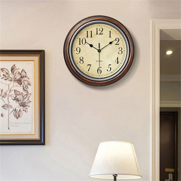 Wall Clock 30cm Quartz Round Wall Clock Silent Non-Ticking Home Office Decor AU