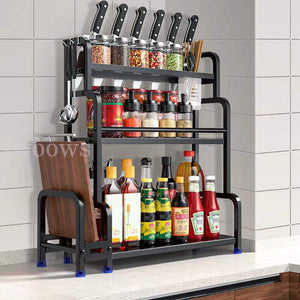 3 Tier Kitchen Cupboard Storage Spice Rack Pantry Bottle Kitchenware Organizer