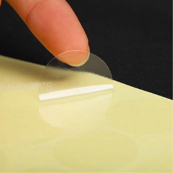 Transparent Round Gloss Clear Dot Sticker Self Adhesive Label Wafer Seal 15/40mm