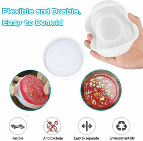 Coaster Resin Casting Mold Silicone Jewelry Agate Making DIY Mould Tool Craft AU