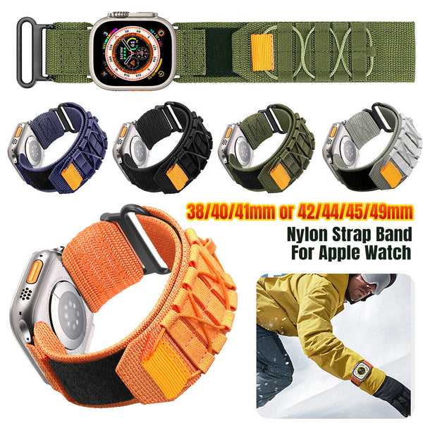 Rugged Military Nylon Strap Band For Apple Watch Ultra Series 9 8 7 6 5 4 3 2 SE