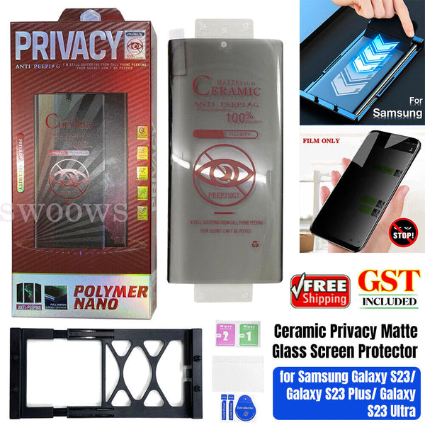 Ceramic Privacy Matte Glass Screen Protector For Samsung Galaxy S23 S22 Ultra