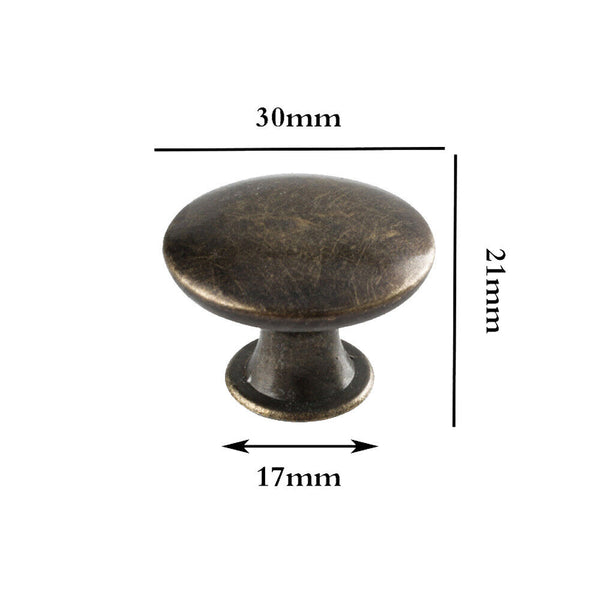 Up 24X Cabinet Knob Round Bedroom Cupboard Handles Drawer Single Pull Antique