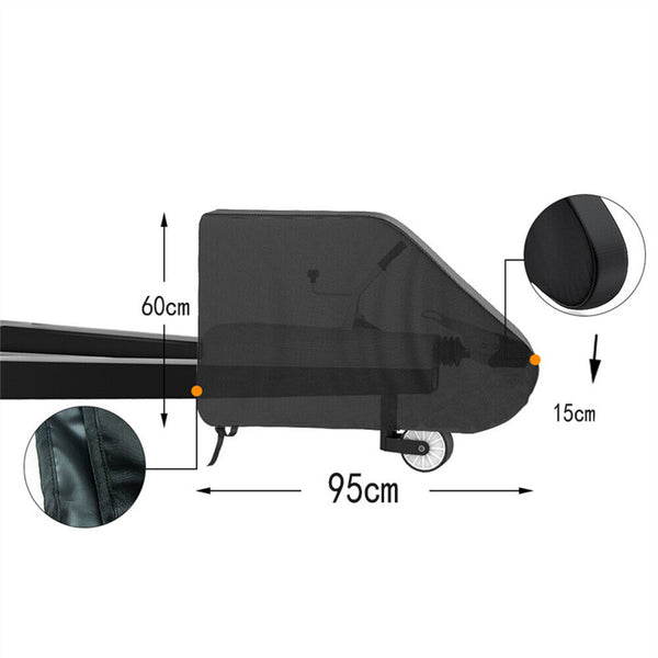 600D Heavyduty Caravan Drawbar Tow Hitch Cover Camper Trailer Black With Buckle