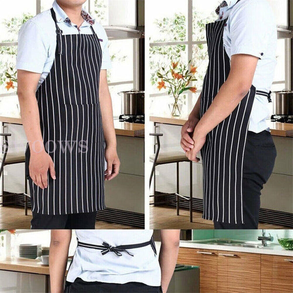 Plain Apron Bib Washable Pocket Butcher Waiter Chef Kitchen Cafe Cooking Craft