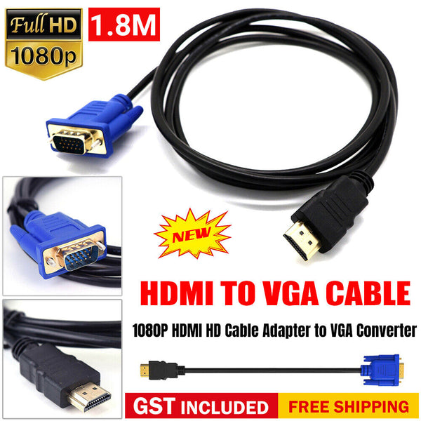 HDMI HD Cable Adapter to VGA Converter 1080P Monitor Male Lead 【see note】