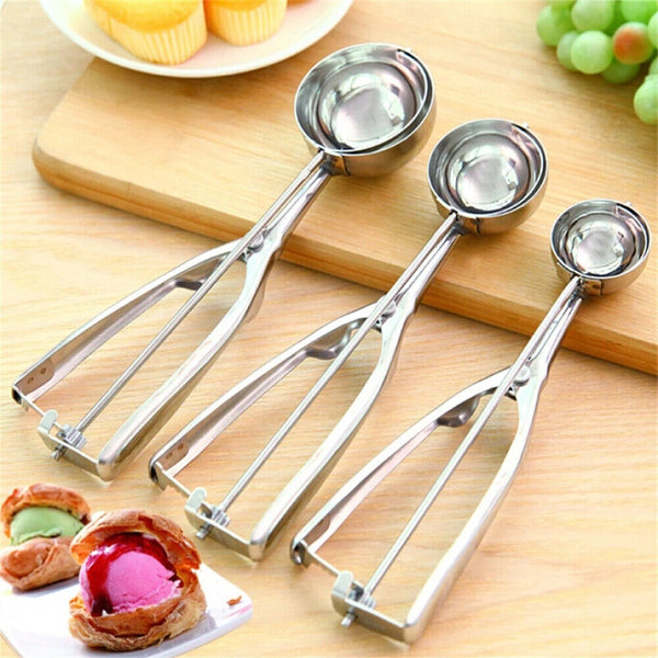 Ice Cream Scoop Stainless Steel Cookie Mash Muffin Spoon IceCream 4/ 5/ 6cm AUS