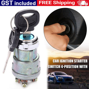 Universal Ignition Starter Switch 4-Position With 2 Key For Car Tractor Trailer