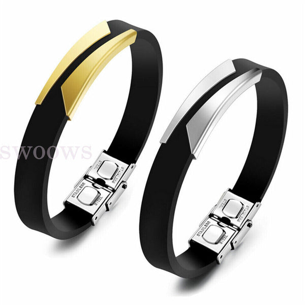 21cm Mens Leather Bracelet Bangle Bracelet Braided Wristband Buckle alloy