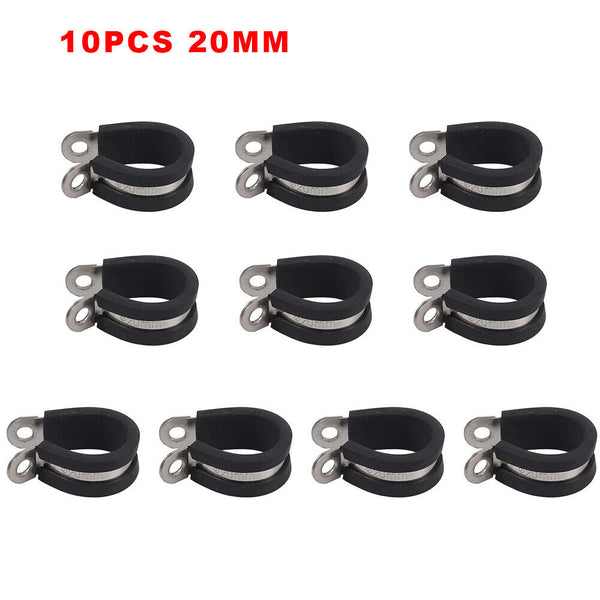 up100 P Clips Rubber Lined Cable Hose Pipe Clamps Holder Air Clip Clamp 6mm-24mm