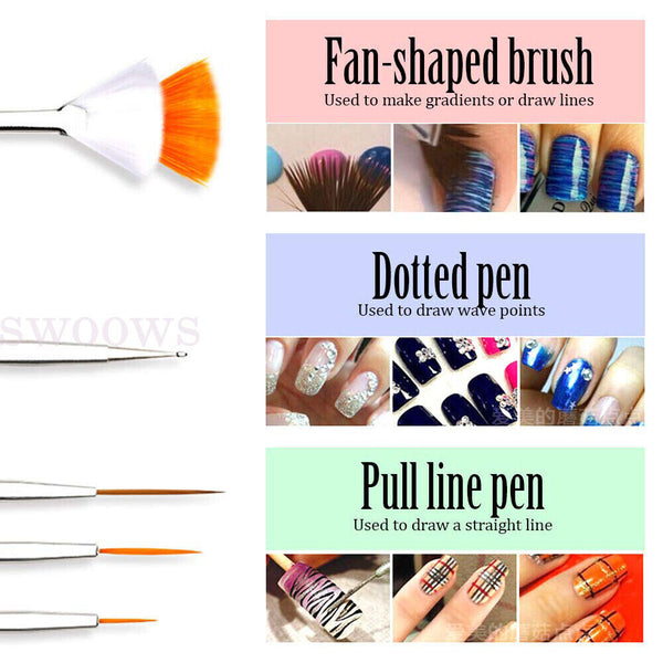 38PCS Nail Art Brushes Dotting Pen Polish Tool Design Set Brush Painting Drawing