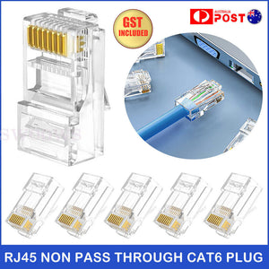 Cat6 RJ45 No Pass Through Ends Connector Modular Plug Network Ethernet Cable 50x