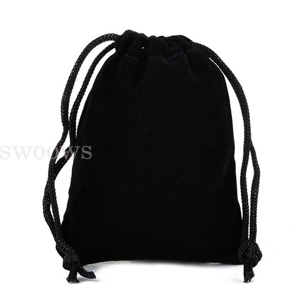 Black Velvet Pouch Drawstring Bags Wedding Favours Gift Party Jewellery Packing