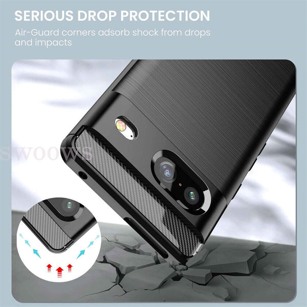 Shockproof Carbon Fiber Soft TPU Case Cover For Google Pixel 8 Pro 7 Pro 7 8