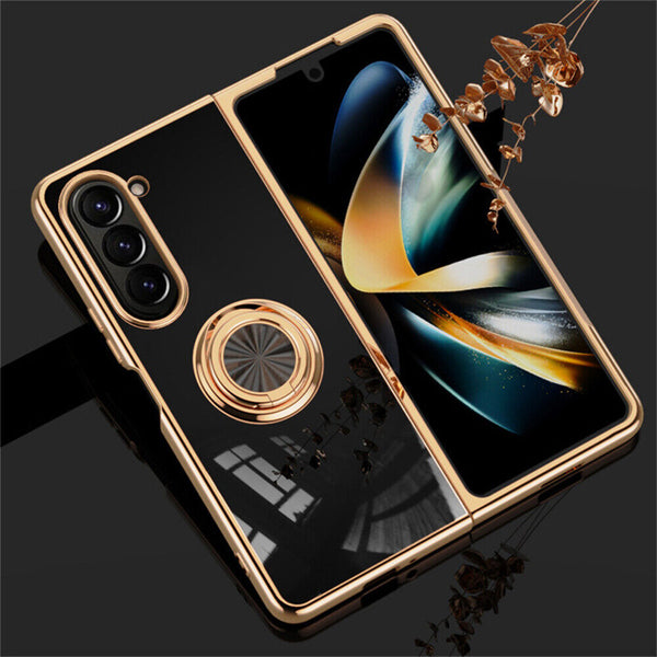 Shockproof Case Luxury Plating Ring Cover For Samsung Galaxy Z Fold 5 4 5G