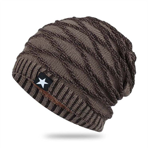 Men Knitted Thermal for Slouch Beanie Hat Winter Fleece Lined Warm Skull Ski Cap