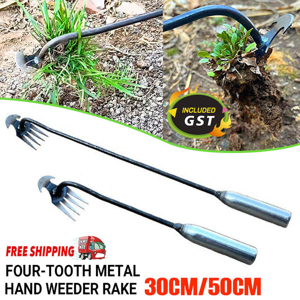 Stainless Steel Hand Weeder Rake Weeding Weed Remover Puller Manual Tool Garden