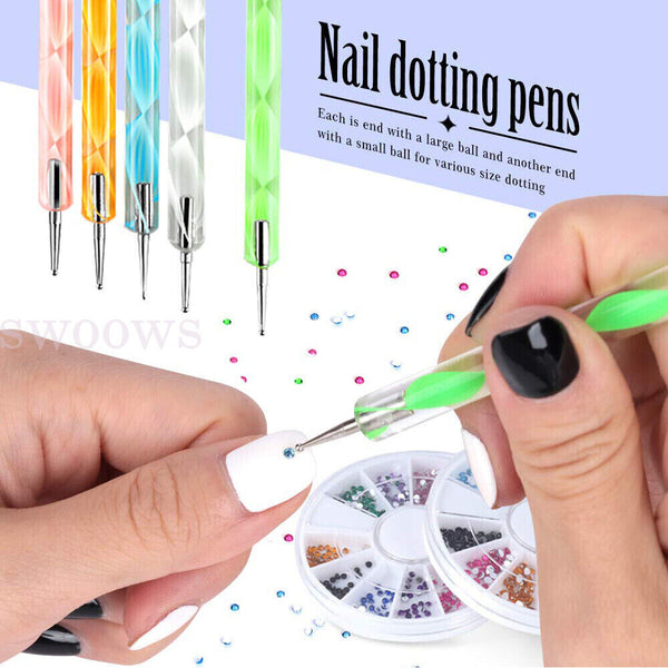 38PCS Nail Art Brushes Dotting Pen Polish Tool Design Set Brush Painting Drawing