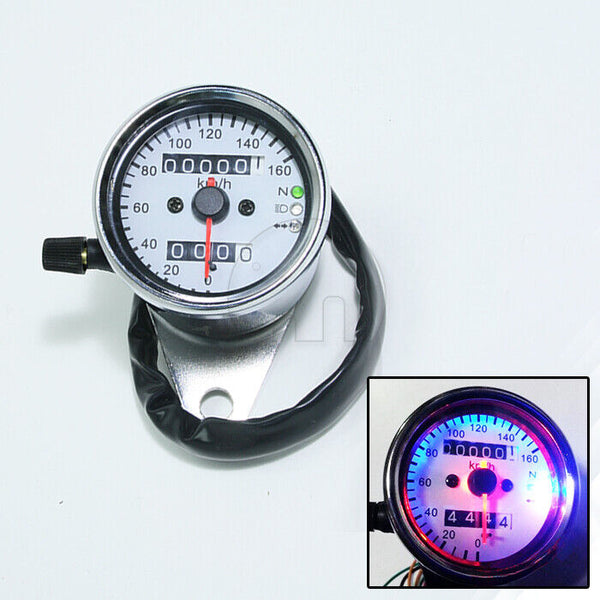 Universal Motorcycle Dual Speedometer Odometer 12V Motorcycle with LED NEW