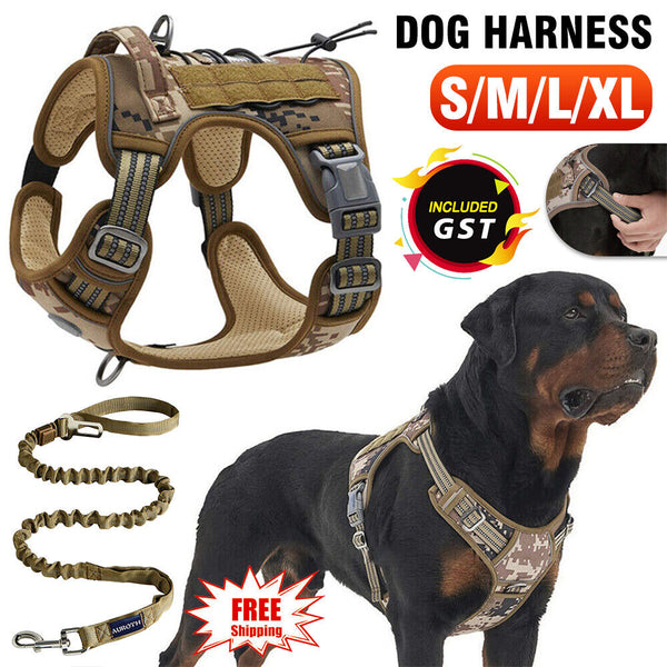 Dog Harness Tactical No Pull Adjustable Pet Military Working Training Vest S-XL