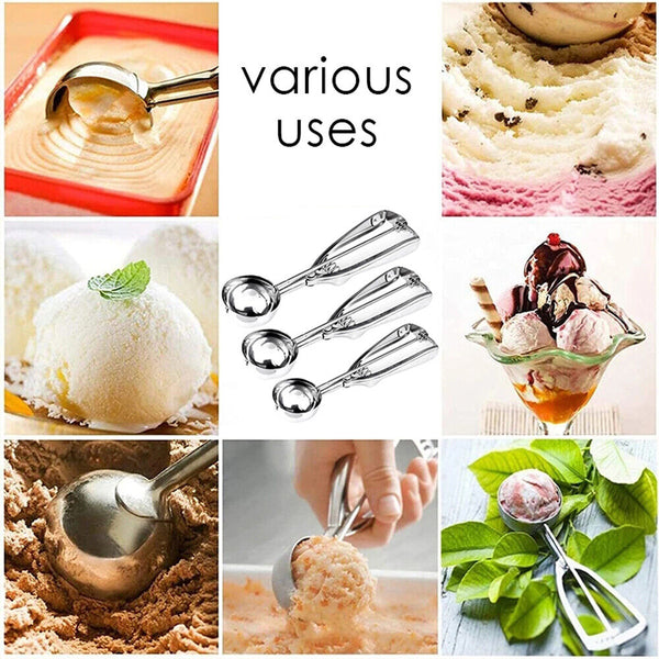 Ice Cream Scoop Stainless Steel Cookie Mash Muffin Spoon IceCream 4/ 5/ 6cm AUS