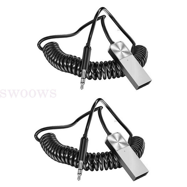 1/2pcs Car Wireless Bluetooth 5.1 Receiver Dongle AUX 3.5mm Music Adapter Cable