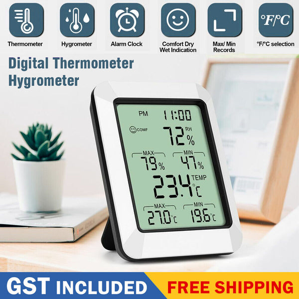 Digital LCD Humidity Meter Indoor Outdoor Hygrometer Thermometer Temperature