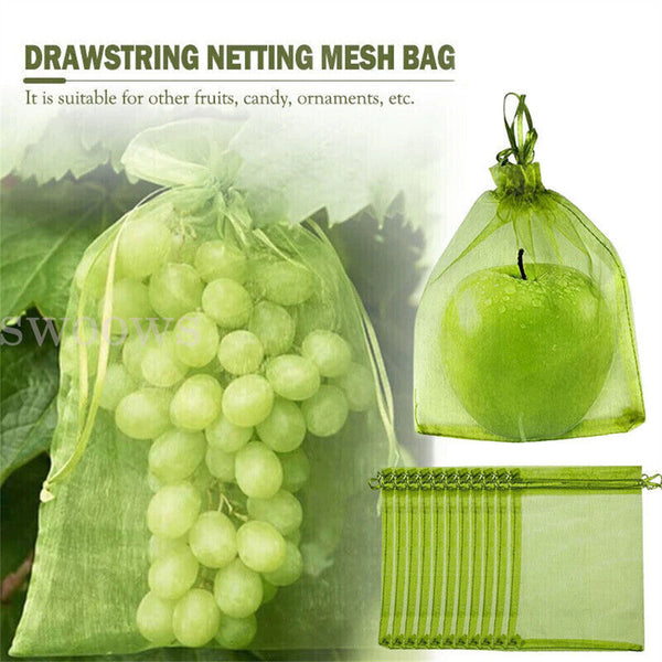 50/100x Fruit Net Bags Agriculture Garden Vegetable Protection Mesh Insect Proof