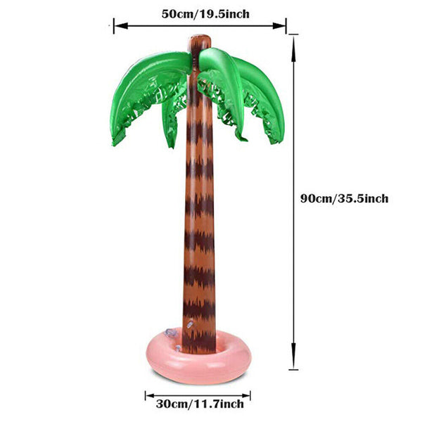 2Pcs Pool Decor Palm Tree Blow Up Inflatable Hawaiian Party Supplies 90cm Beach