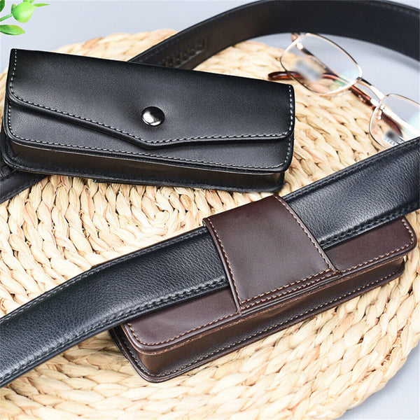 Belt Wearable Glasses Storage Box PU Glasses Case Carrying Cases Phone Bags AU