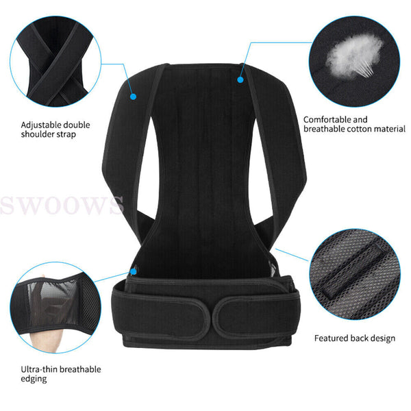 Posture Corrector Clavicle Shoulder Brace Lower Back Support Magnetic Men Women