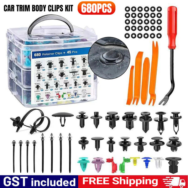 680pcs Car Trim Body Clips Kit Rivets Retainer Door Panel Bumper Plastic