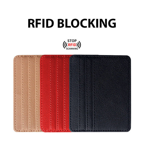 RFID Blocking Purse Flip Leather Wallet Slim Credit Card Holder Mens Money Clip