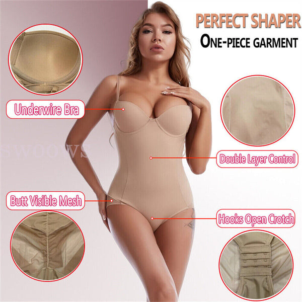 Ladies Full Body Shaper Slimming Shapewear Firm Tummy Control Underwear Bodysuit