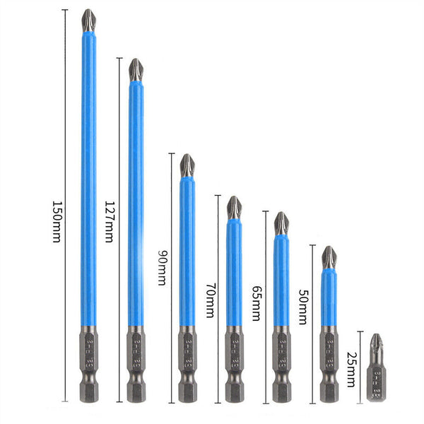 6/7 Pcs Magnetic Anti-Slip Drill Bit PH2 Cross Bits Set Screwdriver 25mm-150mm