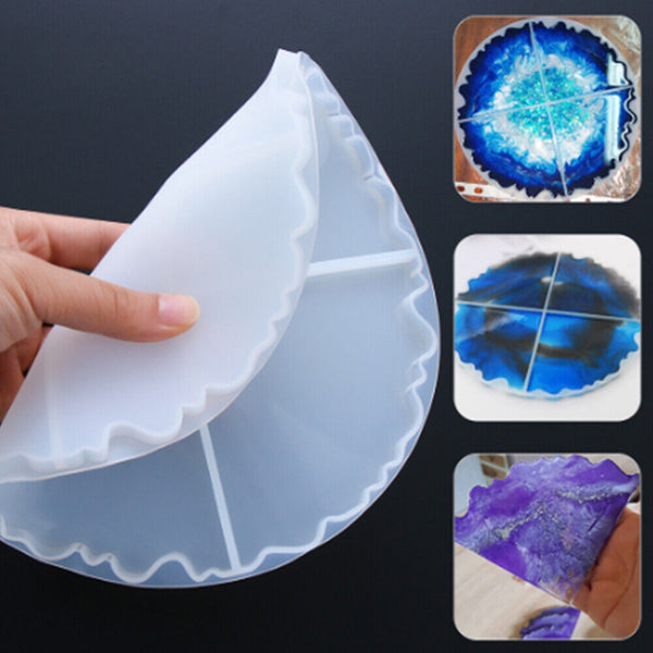 Silicone Coaster Resin Casting Mold  Jewelry Agate Making Epoxy Mould Tool Craft