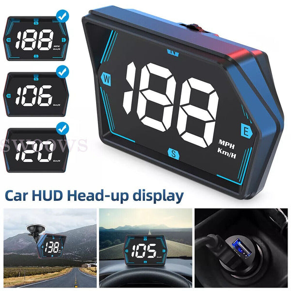 Universal Digital GPS Speedometer Car HUD Head Up Display MPH/KM Overspeed Alarm