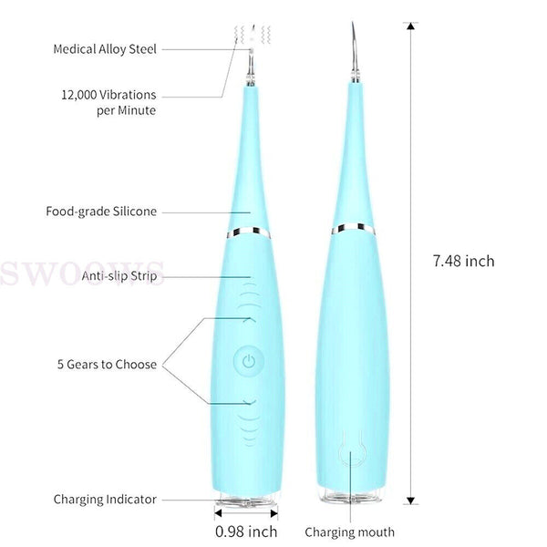 Electric Sonic Dental Scaler Tartar Teeth Stains Cleaner Plaque Calculus Remover