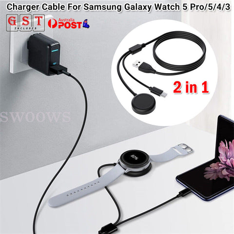 USB Charger Dock Cable Type C For Samsung Galaxy Watch 4 5 Pro 45 42 40 44 46mm