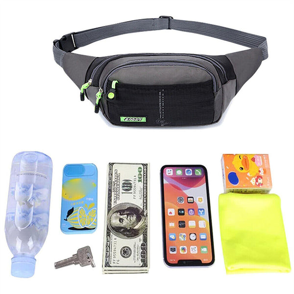 Mens Waterproof Running Belt Bum Waist Pouch Fanny Pack Camping Sport Hiking Bag