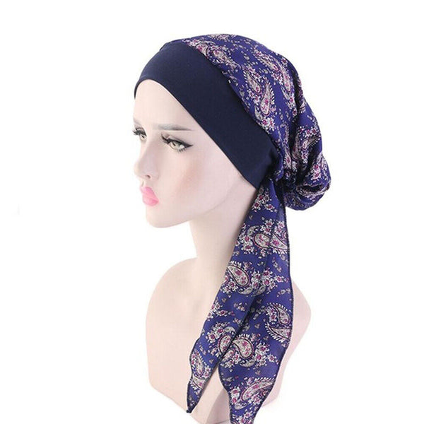 Women's Floral Chemo Cap Cancer Hat Muslim Hair Scarf Turban Hijab Head Wrap NEW